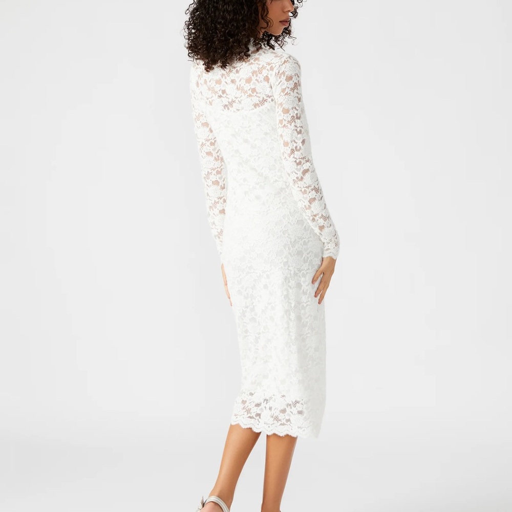 Steve Madden Vivianne White Lace Long Sleeve Dress - Picture 3 of 3